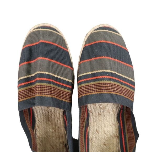Espadrille Flats Womens 39 Slip On Boho Stripe Fabric Artisanat Francais Loafer - Picture 7 of 12
